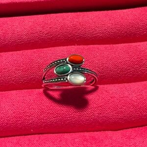 Elegant Silver Ring with Multicolor Stones